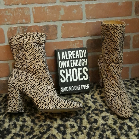 Jessica Simpson Spotted Leopard Animal Print Boots KAELIN High Heel Womens 6 1/2 - Picture 7 of 8